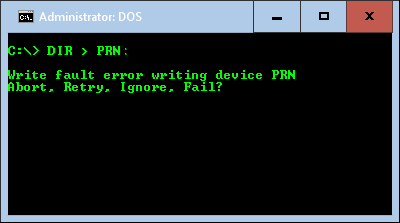 Write fault error writing device PRN